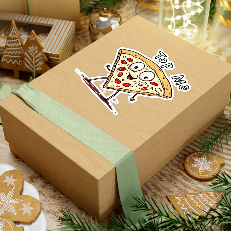 Naughty Nibbles Funny Adult Humor Pizza Vinyl Kiss-Cut Decals - Durable & Removable