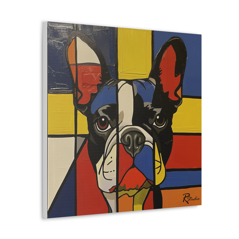 Colorful Modern Art French Bulldog Canvas Print - Multicolored Home Decor