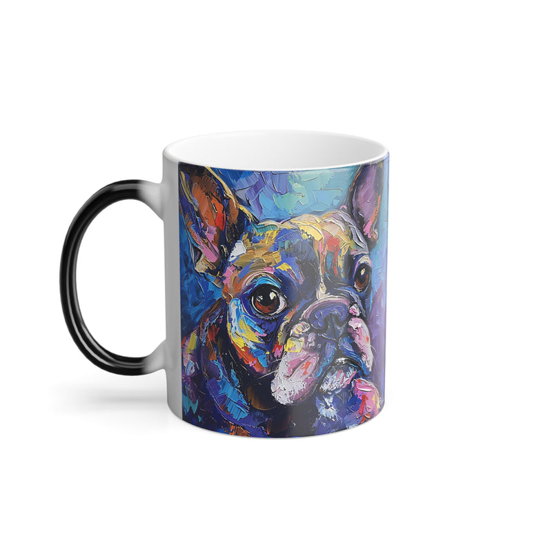 11oz Color Morphing Mug - Fine Art Multi-Colored French Bulldog Design