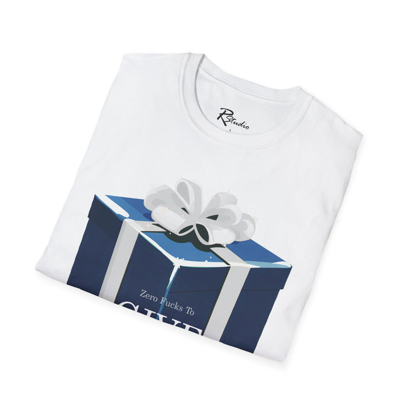 "Zero f-*&s to GIVE" Blue Box Unisex Softstyle T-Shirt
