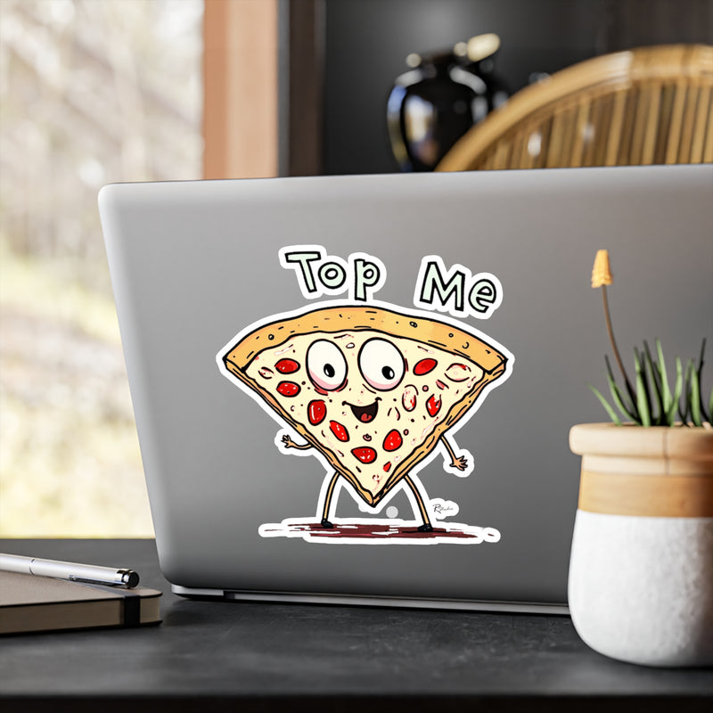 Naughty Nibbles Funny Adult Humor Pizza Vinyl Kiss-Cut Decals - Durable & Removable