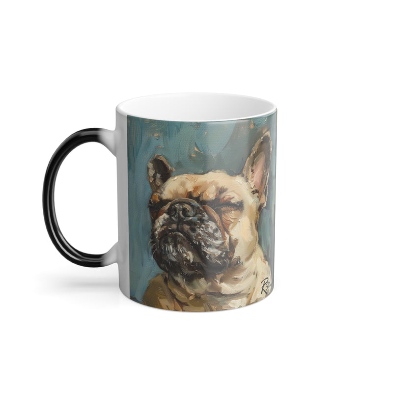 11oz Color Morphing Mug - Fine Art Multi-Colored French Bulldog Design