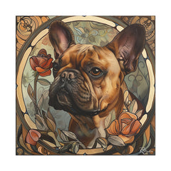 Art Nouveau Inspired French Bulldog Multi-Colored Printed Canvas