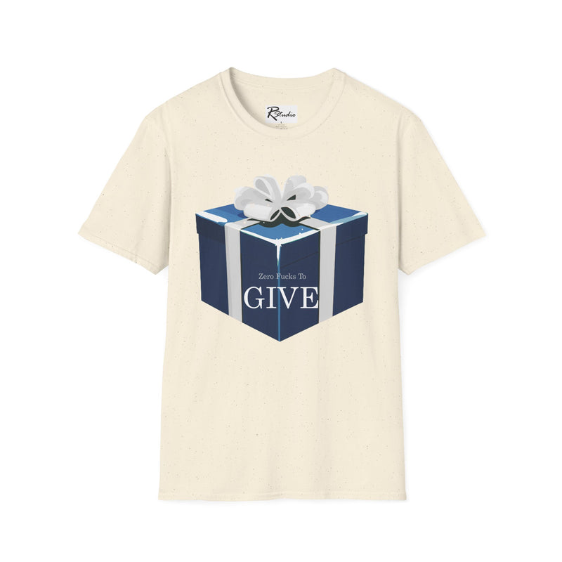 "Zero f-*&s to GIVE" Blue Box Unisex Softstyle T-Shirt
