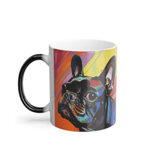 11oz Color Morphing Mug - Fine Art Multi-Colored French Bulldog Design
