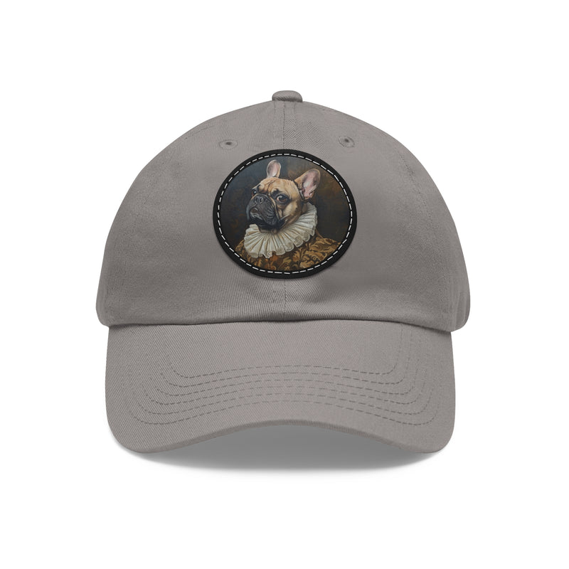 French Bulldog Design Dad Hat - Fine Art Inspired Vegan Leather Patch