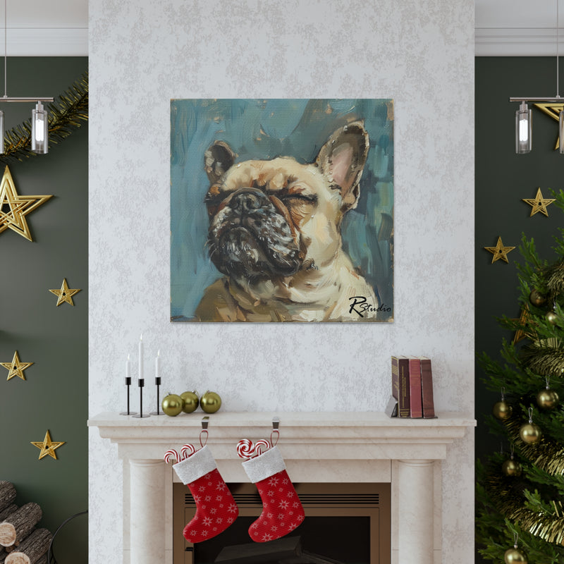 Colorful Fine Art French Bulldog Canvas Print - Multicolored Home Decor