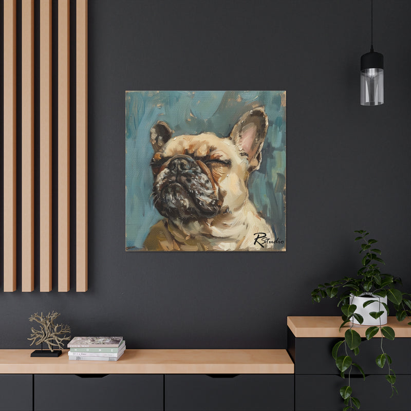 Colorful Fine Art French Bulldog Canvas Print - Multicolored Home Decor
