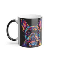 11oz Color Morphing Mug - Fine Art Multi-Colored French Bulldog Design