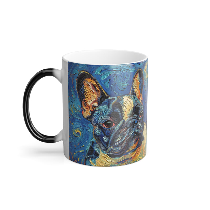 11oz Color Morphing Mug - Fine Art Multi-Colored French Bulldog Design