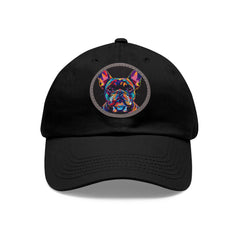 French Bulldog Design Dad Hat - Fine Art Inspired Vegan Leather Patch