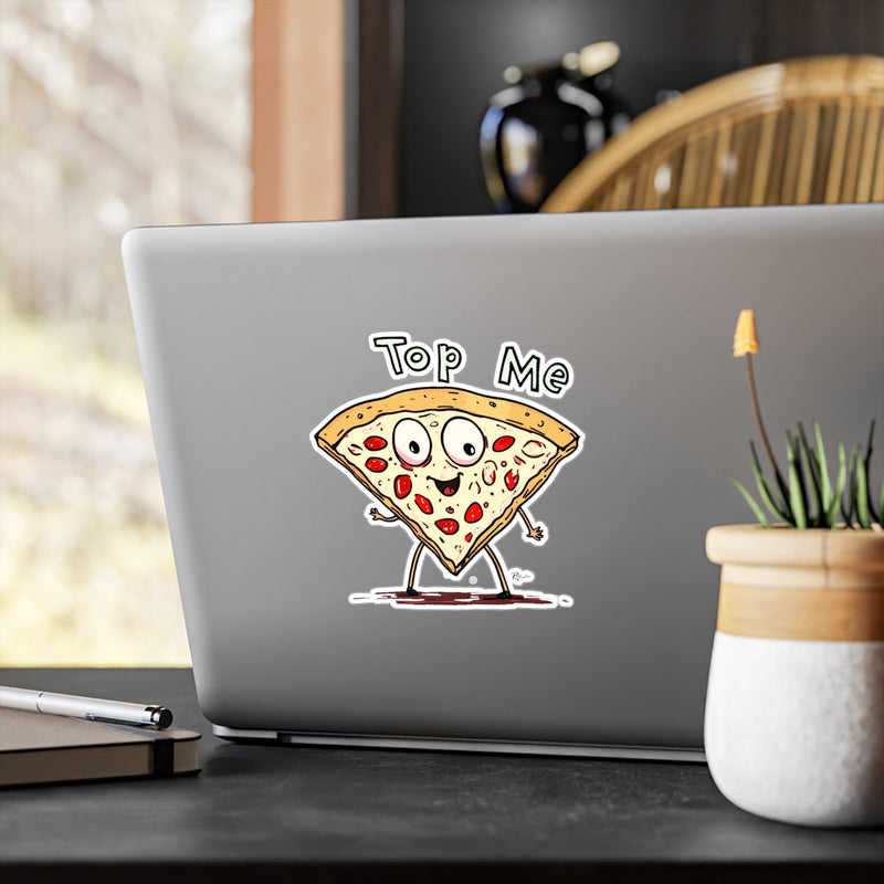 Naughty Nibbles Funny Adult Humor Pizza Vinyl Kiss-Cut Decals - Durable & Removable