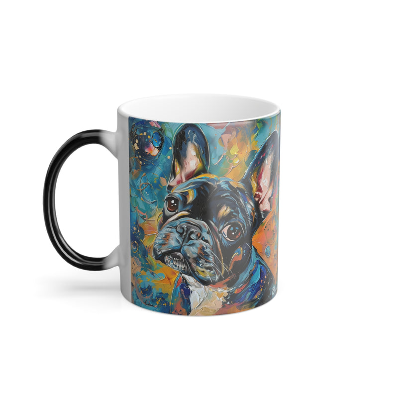 11oz Color Morphing Mug - Fine Art Multi-Colored French Bulldog Design
