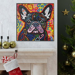 Colorful Modern Pop Art French Bulldog Canvas Print - Multicolored Home Decor