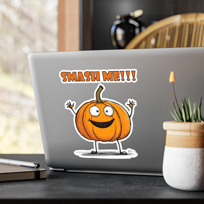 Naughty Nibbles Funny Adult Humor Pumpkin Vinyl Kiss-Cut Decals - Durable & Removable