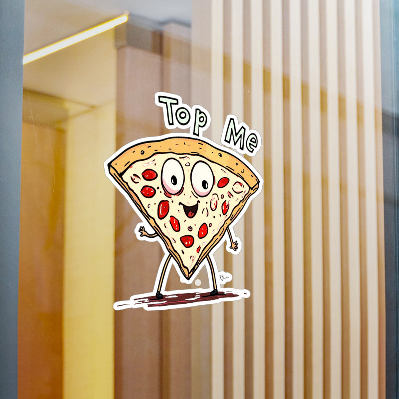 Naughty Nibbles Funny Adult Humor Pizza Vinyl Kiss-Cut Decals - Durable & Removable
