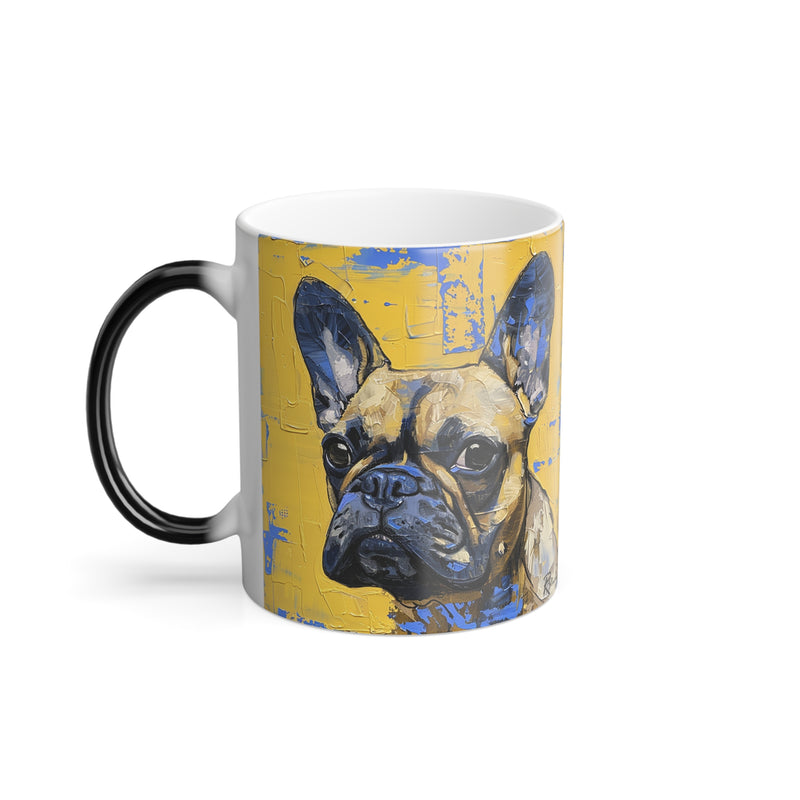 11oz Color Morphing Mug - Fine Art Multi-Colored French Bulldog Design