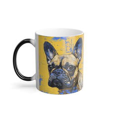11oz Color Morphing Mug - Fine Art Multi-Colored French Bulldog Design