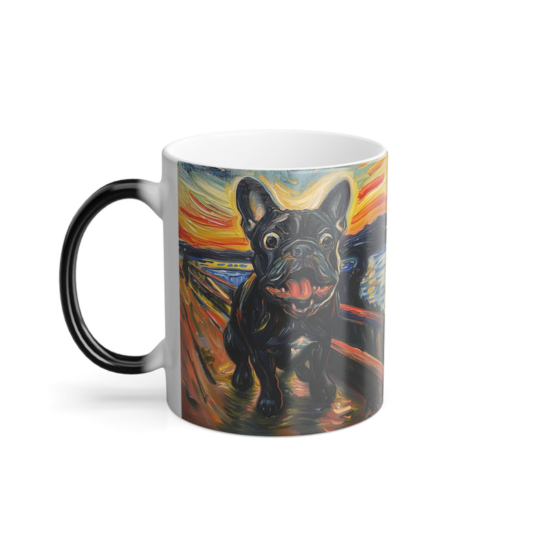 11oz Color Morphing Mug - Fine Art Multi-Colored French Bulldog Design