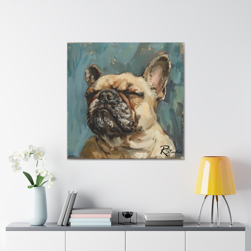 Colorful Fine Art French Bulldog Canvas Print - Multicolored Home Decor