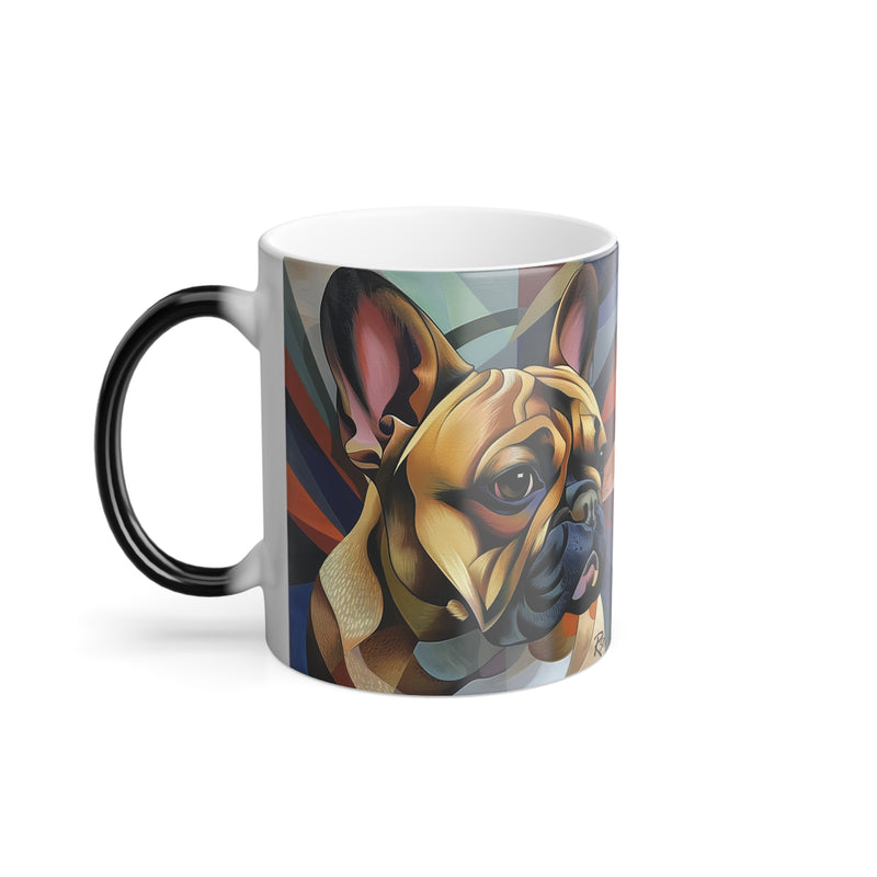 11oz Color Morphing Mug - Fine Art Multi-Colored French Bulldog Design