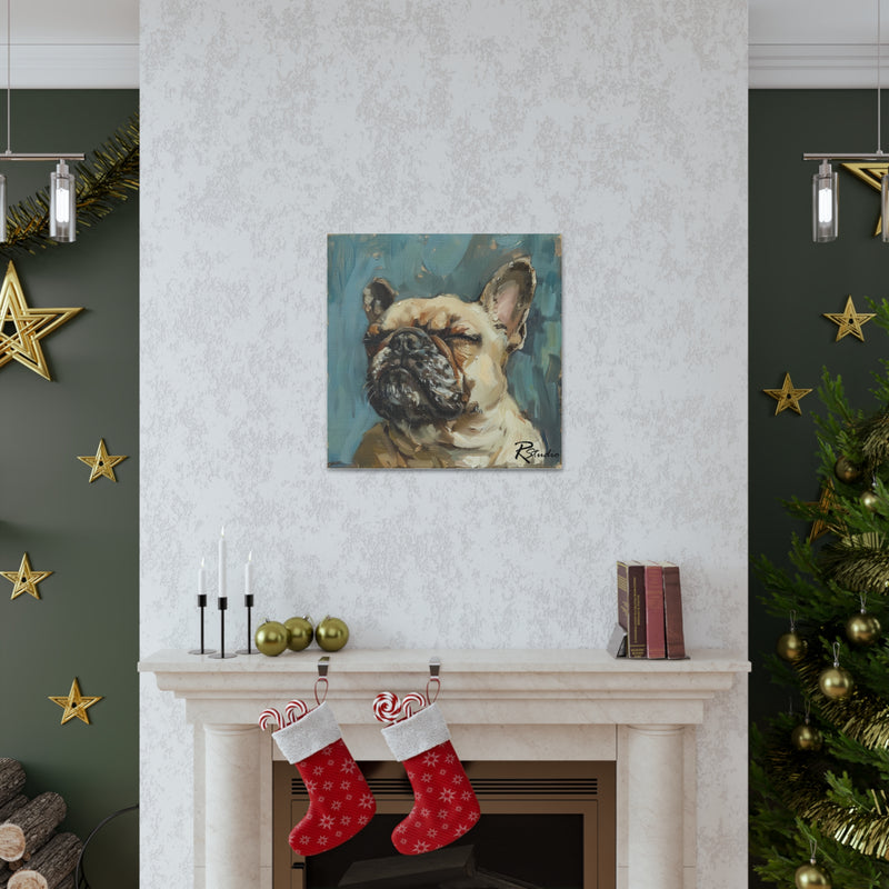 Colorful Fine Art French Bulldog Canvas Print - Multicolored Home Decor
