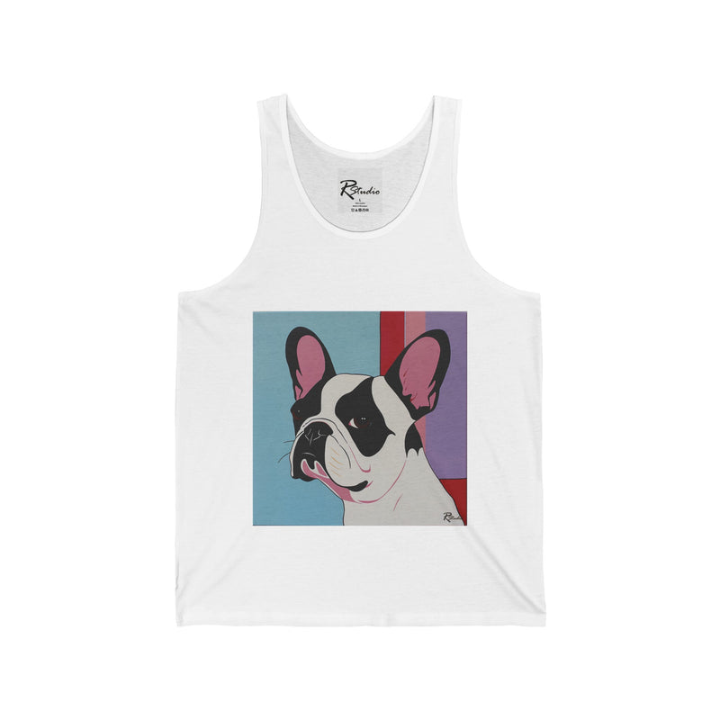French Bulldog Fine Art Unisex Jersey Tank Top - Stylish & Comfortable