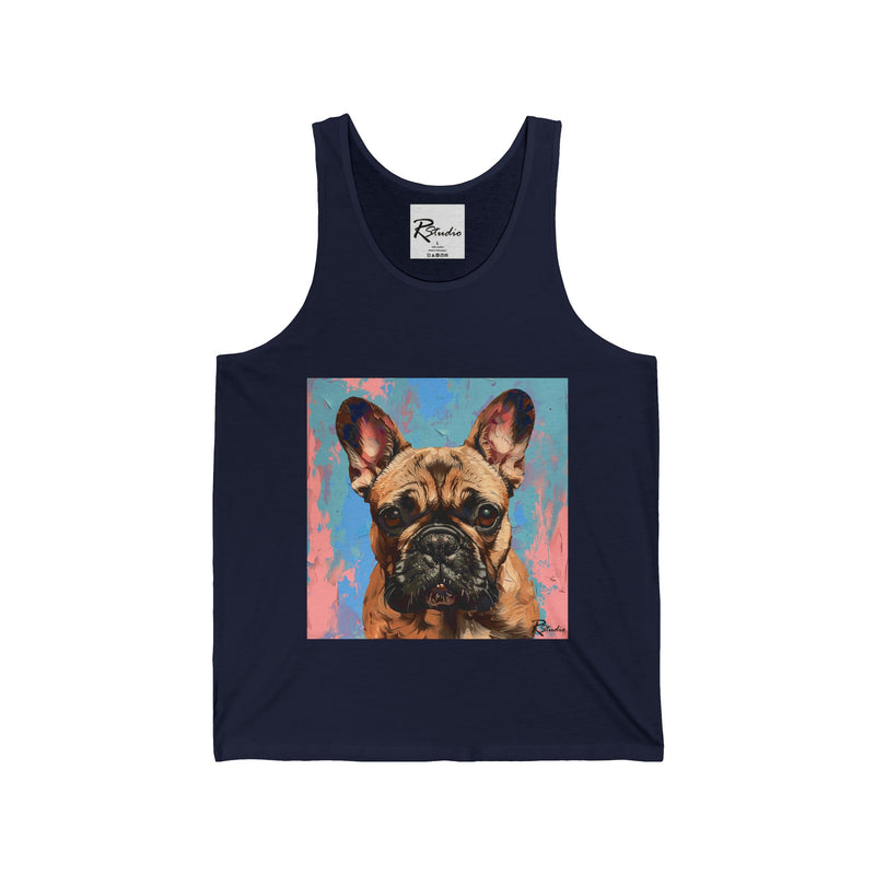 French Bulldog Fine Art Unisex Jersey Tank Top - Stylish & Comfortable