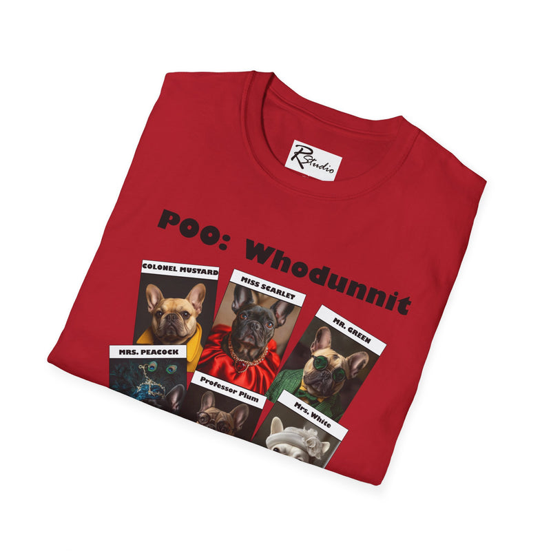 French Bulldog Movie Mystery Parody Unisex Softstyle T-Shirt