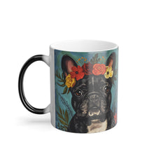 11oz Color Morphing Mug - Fine Art Multi-Colored French Bulldog Design