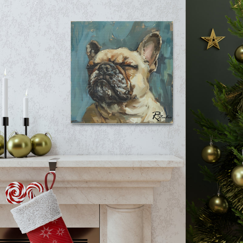 Colorful Fine Art French Bulldog Canvas Print - Multicolored Home Decor