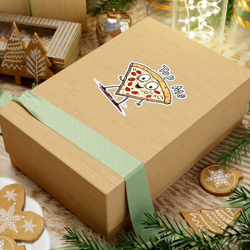 Naughty Nibbles Funny Adult Humor Pizza Vinyl Kiss-Cut Decals - Durable & Removable