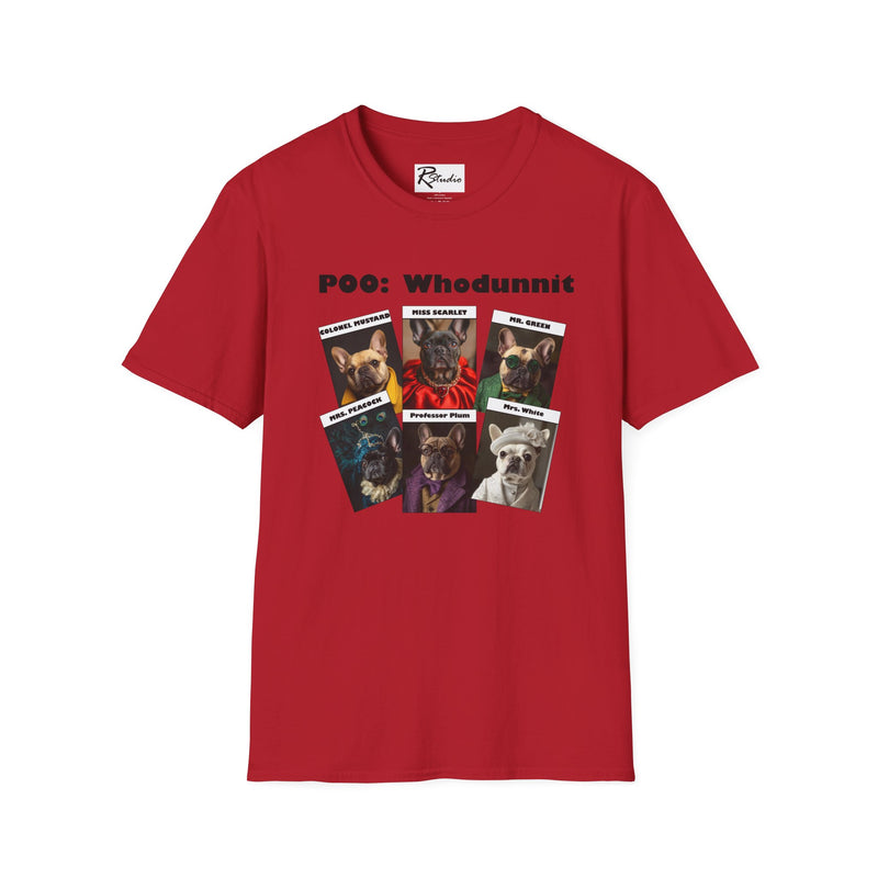 French Bulldog Movie Mystery Parody Unisex Softstyle T-Shirt