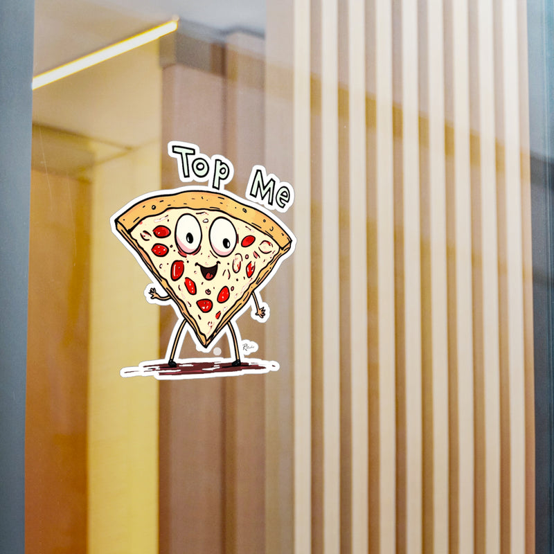 Naughty Nibbles Funny Adult Humor Pizza Vinyl Kiss-Cut Decals - Durable & Removable