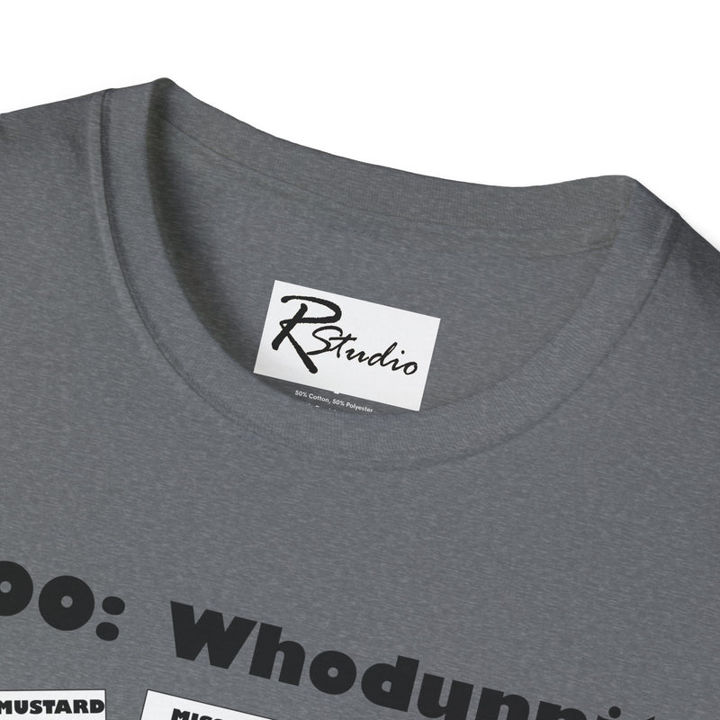 French Bulldog Movie Mystery Parody Unisex Softstyle T-Shirt