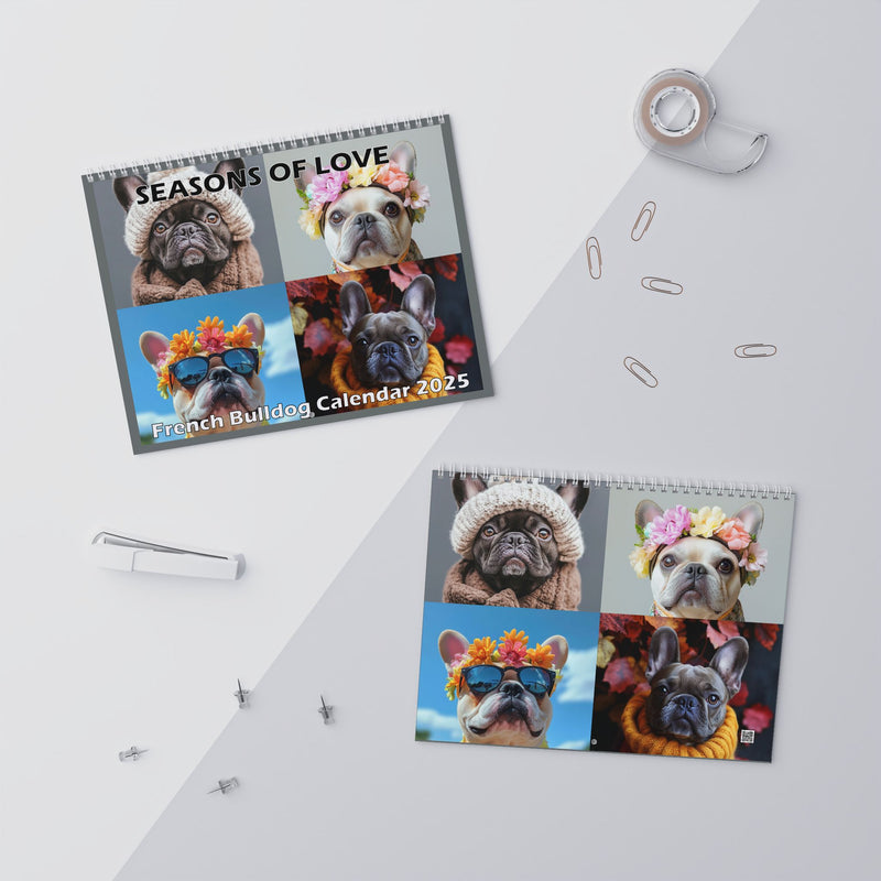 French Bulldog Seasons of Love Wall Calendar (2025)