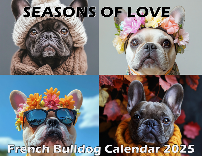 French Bulldog Seasons of Love Wall Calendar (2025)