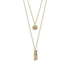 Madison 14 Karat Gold Plated Double Strand Polki Diamond Necklace - Shop R Studio
