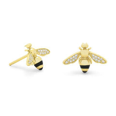 Madison 14 Karat Gold Plated Signity CZ Bee Earrings - Shop R Studio