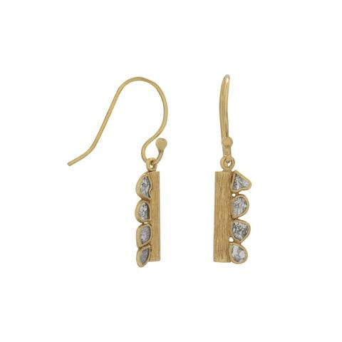 Madison 14 Karat Gold Plated Polki Diamond Drop Earrings - Shop R Studio