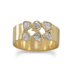 Madison 14 Karat Gold Plated Polki Diamond Ring - Shop R Studio