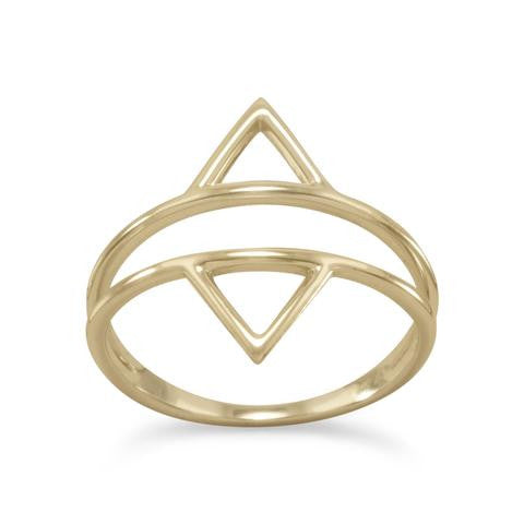 Madison 14 Karat Gold Plated Double Triangle Ring - Shop R Studio