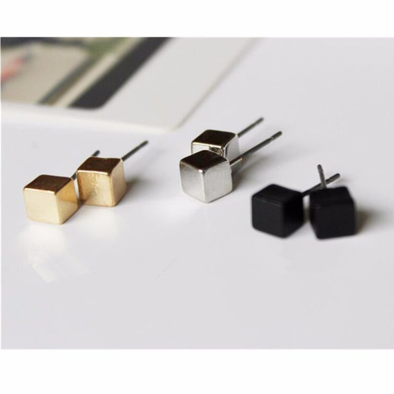 Madison Cube Simple Geometry Stud Earrings - Shop R Studio