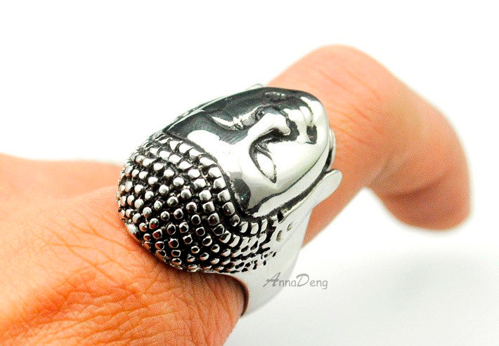 Unique Gold And Diamond Buddha Ring-Silver | Ebru Jewelry | Wolf & Badger