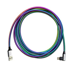 Cords of Steel The Right Angle Rainbow 6 ft Charging Cable - Shop R Studio